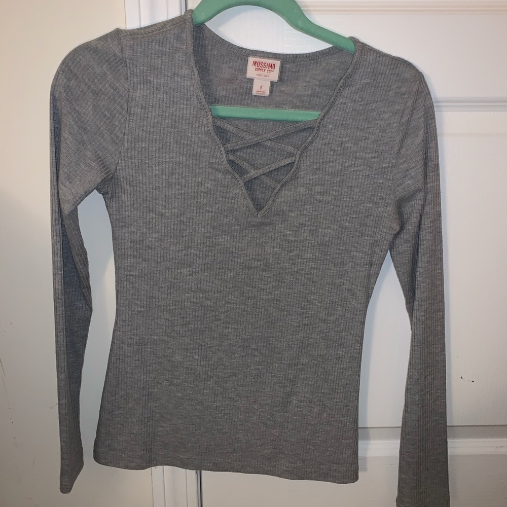 Grey long sleeve top
